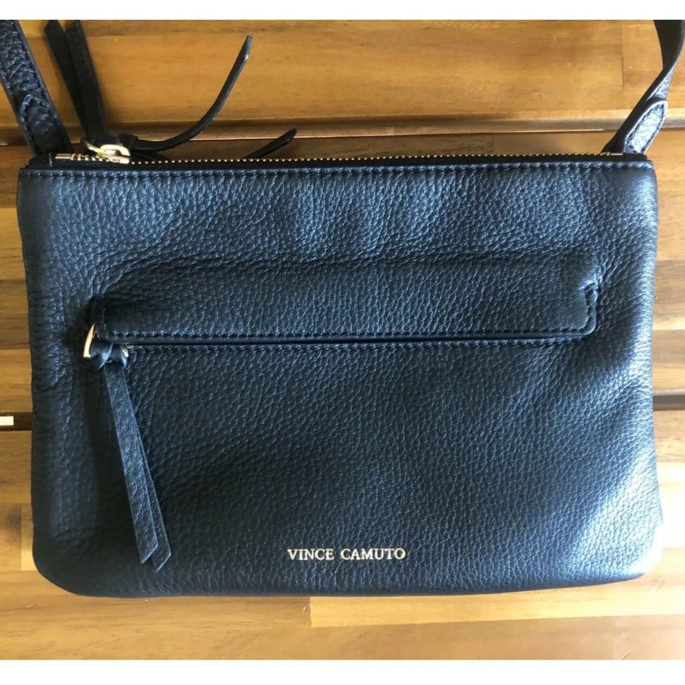 Vince Camuto Gally Pebble Leather Black Purse
